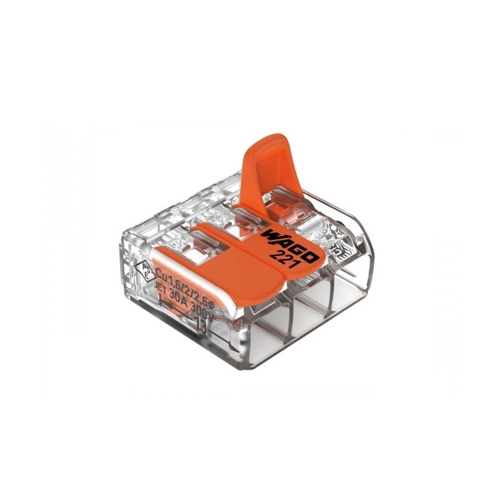 WAGO - LOT de 3 Bornes auto fils Souple / Rigide 3 x (0.5 à 6mm2) - Réf.: WAG 221-613x3