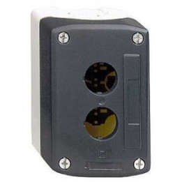 Schneider - Harmony boite - 2 trous - couvercle gris foncé - fond gris clair - Réf : XALD02