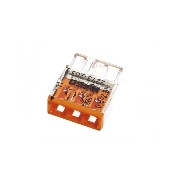 WAGO - Boîte de 100 Bornes auto fils rigide 3 x 2,5mm2 - Réf.: WAG 2273-203