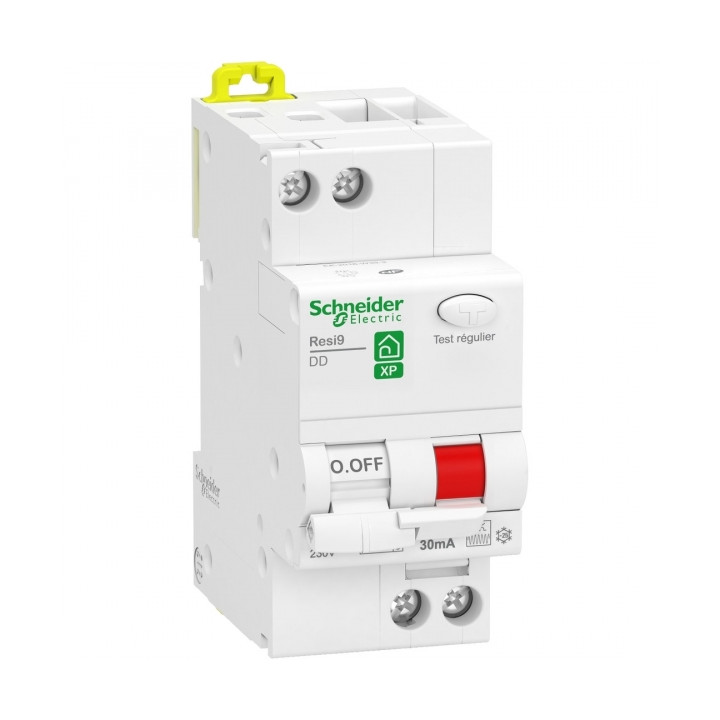Schneider - Resi9 XP - disjoncteur différentiel - 1P+N - 16A - 30mA - courbe C - type Fsi - R9PDCF16