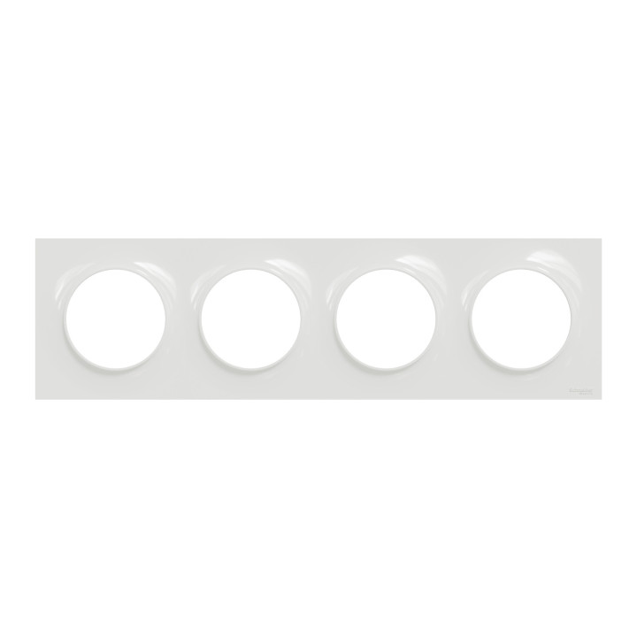 Schneider Odace - Plaque de Finition 4 Postes - Entraxe 71 mm - Hor/vert - Réf.: S520708