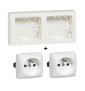 Legrand Oteo - LOT Cadre saillie 2 postes + 2xPC 2P+T 16A - Réf : 086092+086127x2