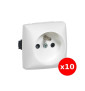 Legrand Oteo - LOT de 10 Prises de courant 2P+T composable 16A - 230V - Réf : 086127x10