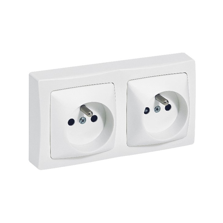 Legrand Oteo - LOT Cadre saillie 2 postes + 2xPC 2P+T 16A - Réf : 086092+086127x2