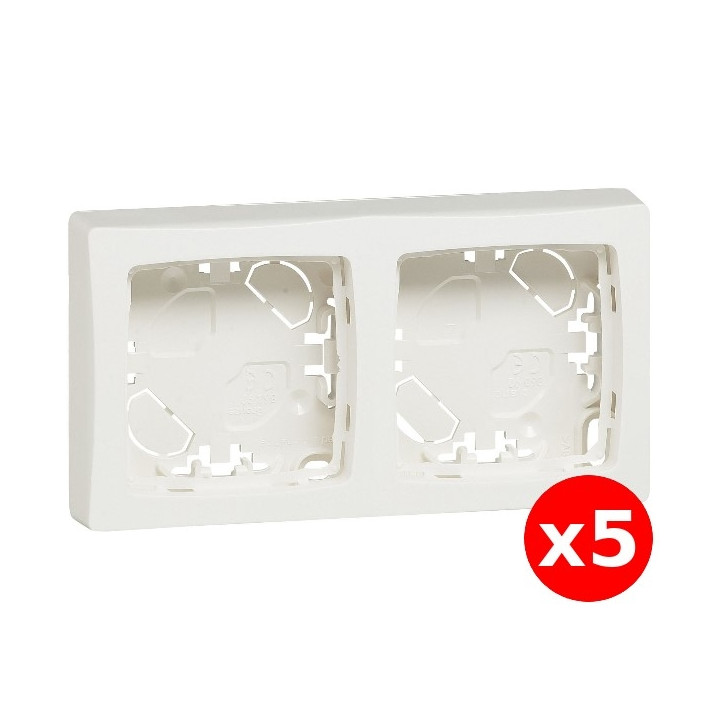 Legrand Oteo - LOT de 5 cadres saillie 2 postes - Réf : 086092x5