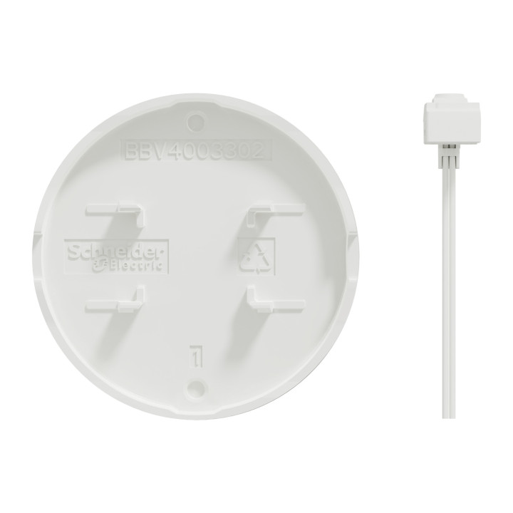 Schneider Odace - enjoliveur Blanc livré avec 1 LED bleu 0,15 mA connexion par câble - Réf : S520297