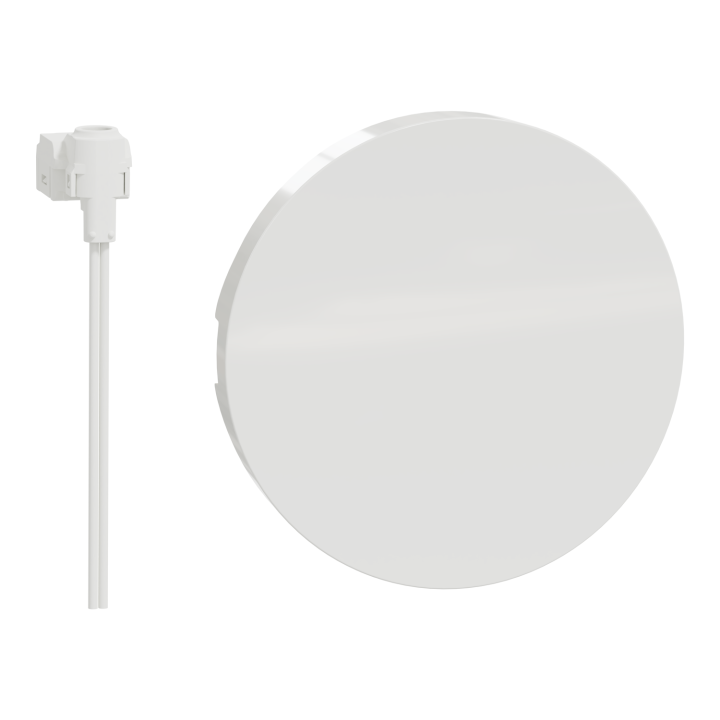 Schneider Odace - enjoliveur Blanc livré avec 1 LED bleu 0,15 mA connexion par câble - Réf : S520297