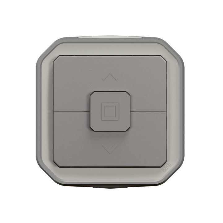 Legrand - Plexo - Interrupteur pour volets roulants - 250V - saillie- IP55/IK08 - Gris - Réf : 069538L+069651L