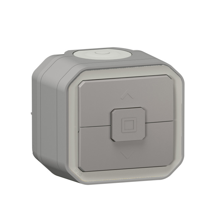Legrand - Plexo - Interrupteur pour volets roulants - 250V - saillie- IP55/IK08 - Gris - Réf : 069538L+069651L