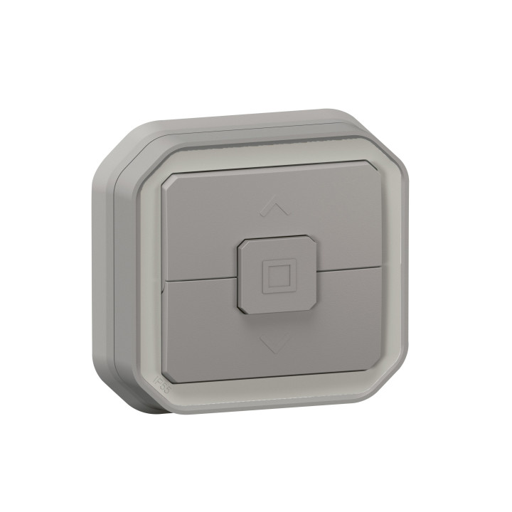 Legrand - Plexo - Interrupteur pour volets roulants - 250V - encastré - IP55/IK08 - Gris - Réf : 069538L