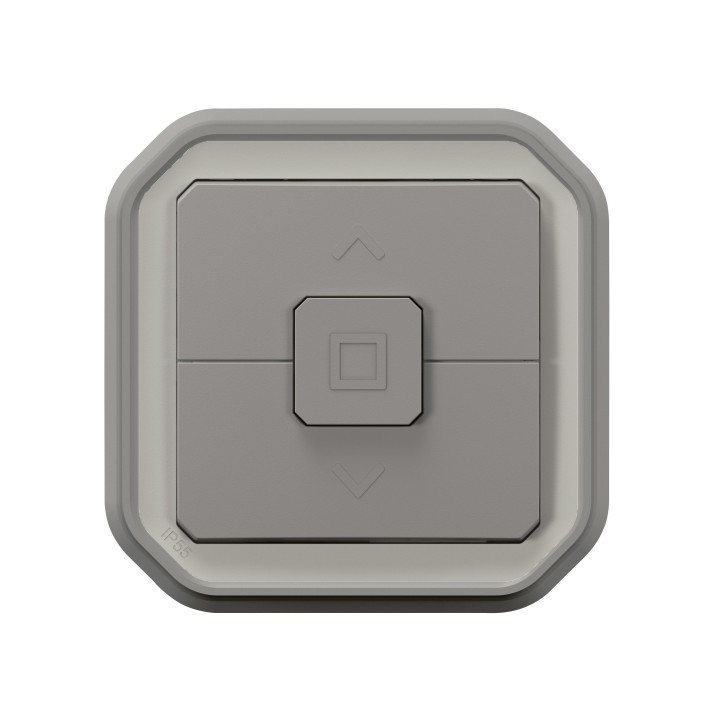 Legrand - Plexo - Interrupteur pour volets roulants - 250V - encastré - IP55/IK08 - Gris - Réf : 069538L