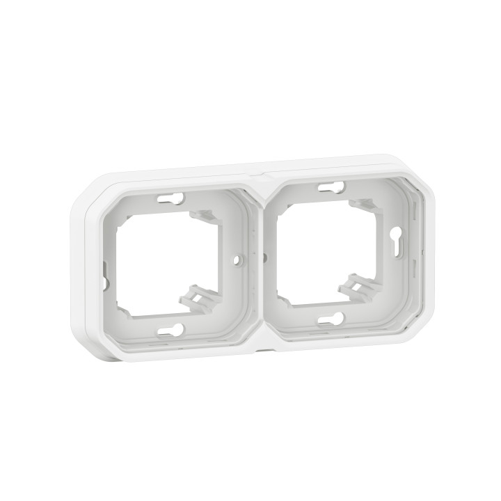 Legrand Plexo - Support plaque étanche - Encastré - 2 postes - Horizontal ou vertical - Blanc - Réf : 069694L