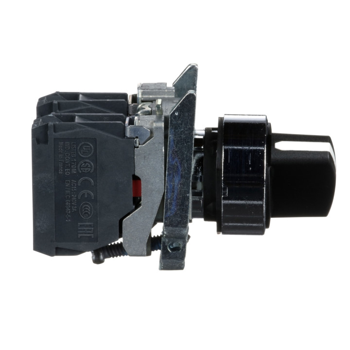 Schneider - Harmony XB4 - bouton tournant - 2 positions fixes - 1F+1O - noir - Ø22 - Réf : XB4BD25