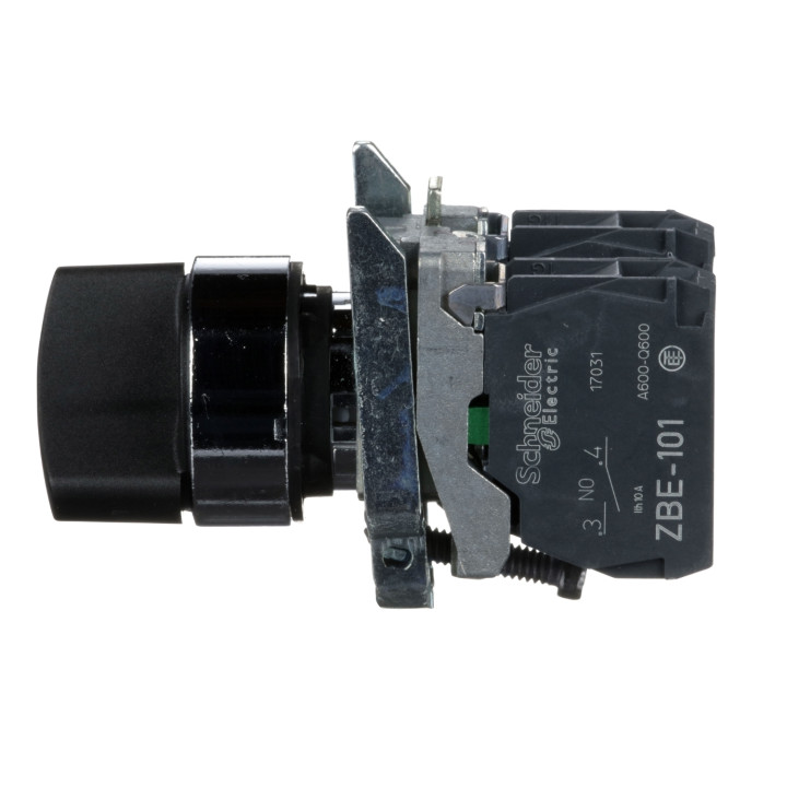Schneider - Harmony XB4 - bouton tournant - 2 positions fixes - 1F+1O - noir - Ø22 - Réf : XB4BD25