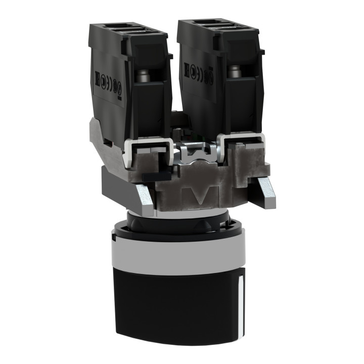 Schneider - Harmony XB4 - bouton tournant - 2 positions fixes - 1F+1O - noir - Ø22 - Réf : XB4BD25