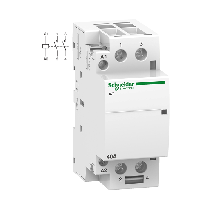 Schneider - Contacteur standard Bipolaire - 2F - 230V - 40A - Réf : A9C20842