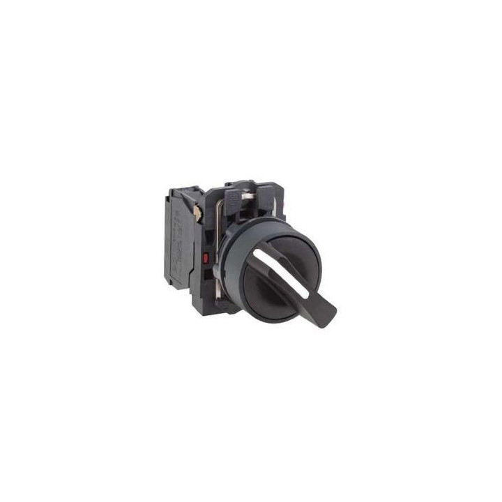 Schneider - Harmony bouton tournant noir Ø22 - à manette - 2 positions - 1F - Réf : XB5AD21