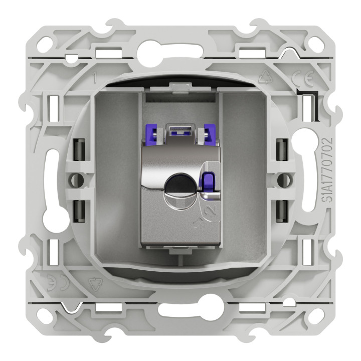 Schneider Odace - Prise RJ45 Grade 3 (multimédia +) Cat.6A STP (longue distance) - Blanc - Réf : S520477