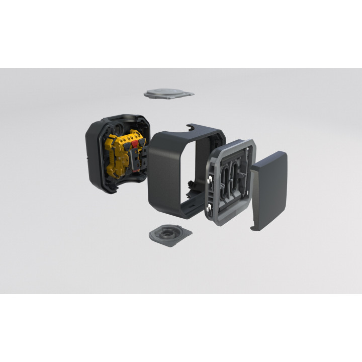 Legrand - Plexo - Interrupteur ou Va-et-Vient - composable - anthracite - 10A - 250V - IP55/IK08 - Réf : 069801L