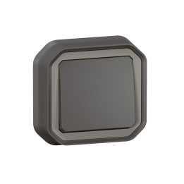Legrand - Plexo - Interrupteur ou Va-et-Vient - encastré - anthracite - 10A - 250V - IP55/IK08 - Réf : 069881L