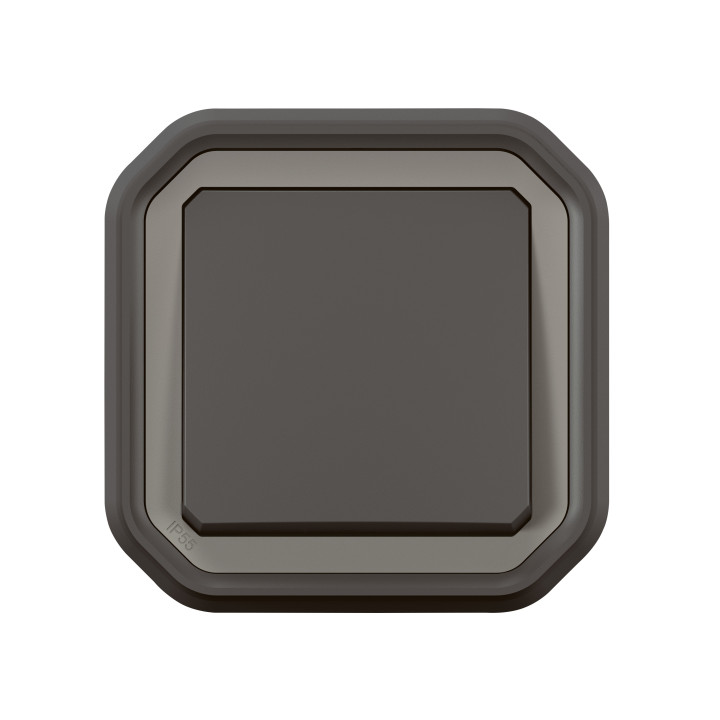 Legrand - Plexo - Interrupteur ou Va-et-Vient - encastré - anthracite - 10A - 250V - IP55/IK08 - Réf : 069881L