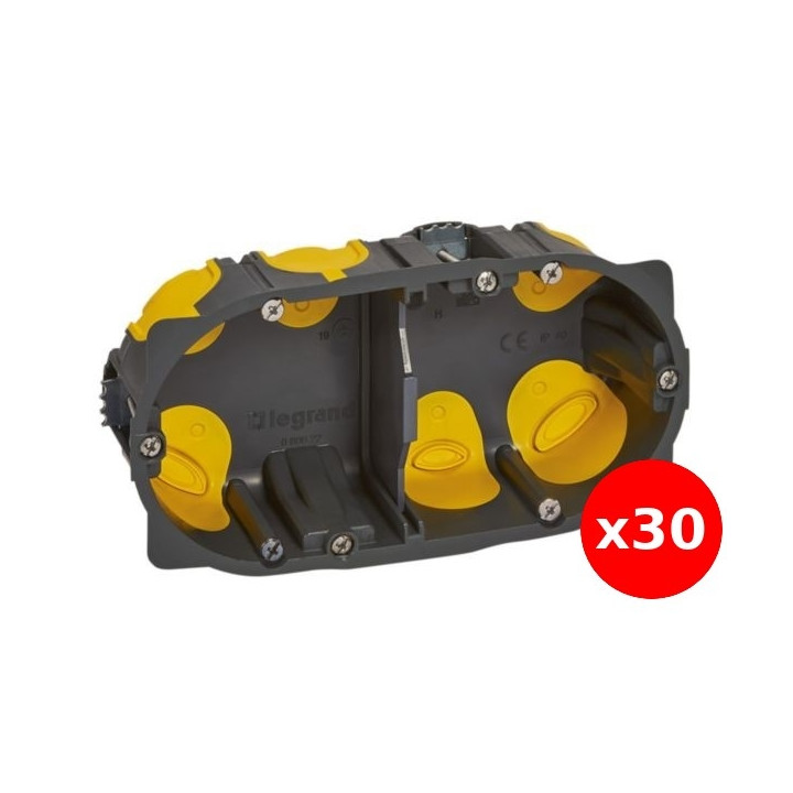 Legrand - LOT - Boîte d'encastrement 2 postes BBC - Prof. 40 - Réf : 080022L X 30