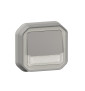 Legrand - Plexo - Poussoir NO-NF lumineux porte-étiquette avec voyant - encastré - gris - IP55/IK08 - Réf : 069544L+069681L