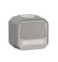 Legrand - Plexo - Poussoir NO-NF lumineux porte-étiquette avec voyant - saillie - gris - IP55/IK08 - Réf : 069544L+069681L