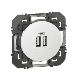 Legrand - Dooxie - Double chargeur USB Type-A - 2,4A - Finition Blanc - Réf : 600343