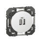 Legrand - Dooxie - Double chargeur USB Type-A - 2,4A - Finition Blanc - Réf : 600343