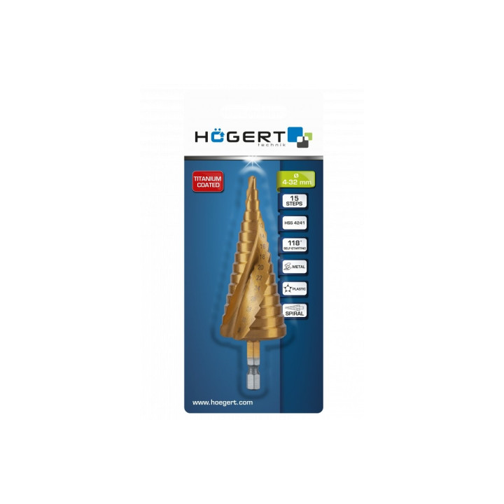Hogert - Foret à étage 4-32mm spécial électricien - Réf: HT6D326