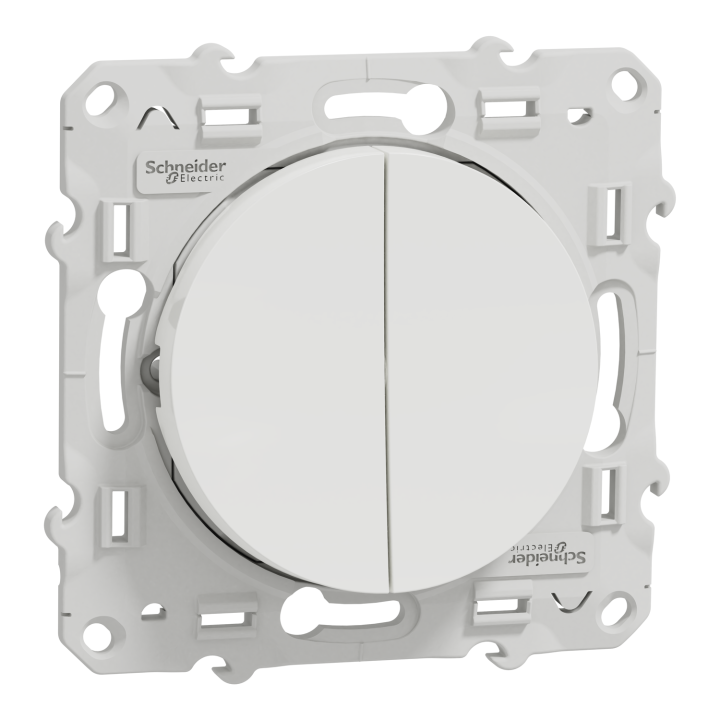 Schneider Odace - Double Poussoir 10A Complet - 250V - Réf : S520216+S520702