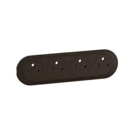 Legrand - Céliane 2024 - Enjoliveur pour prise de courant fort précâblée - 4 x 2P+T - Noir - Réf : CN0114