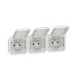 Legrand - Plexo - Triple prise 2P+T - 16A - 230V - composable - précâblée - horizontale - IP55/IK07 - Réf : 069644L