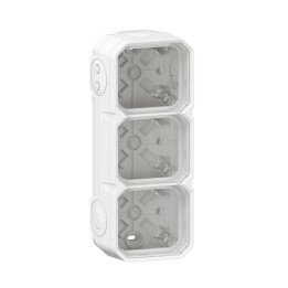 Legrand Plexo - Boîtier saillie étanche composable - 3 postes - horizontal/vertical - sans cloison - blanc - Réf : 069688L