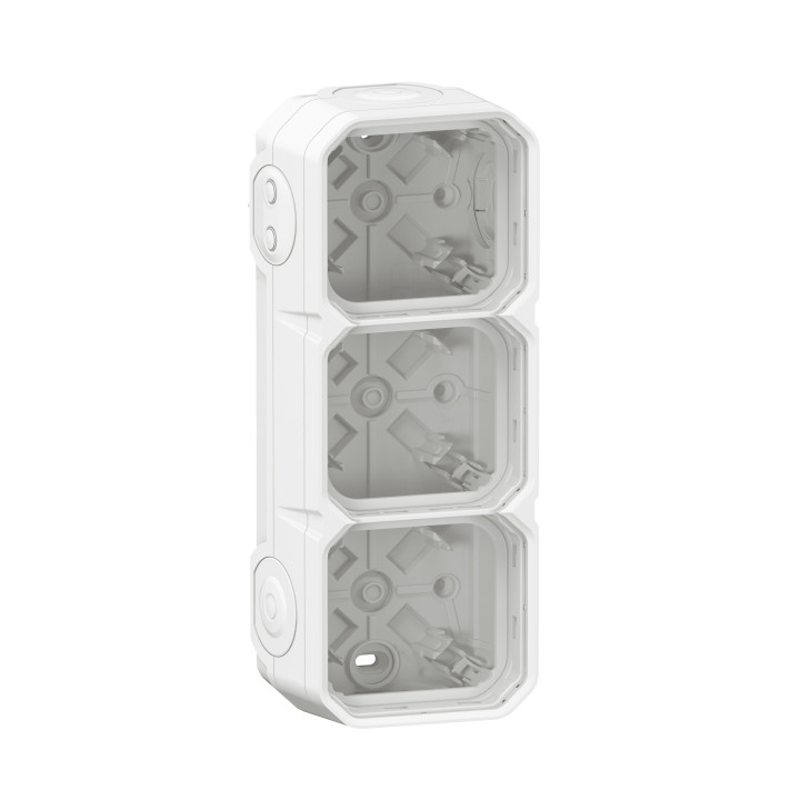Legrand Plexo - Boîtier saillie étanche composable - 3 postes - horizontal/vertical - sans cloison - blanc - Réf : 069688L