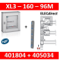 Legrand - Coffret 96 modules - 4 rangées de 24M + peigne vertical tétra 4P - XL3 160 - 401804+405034