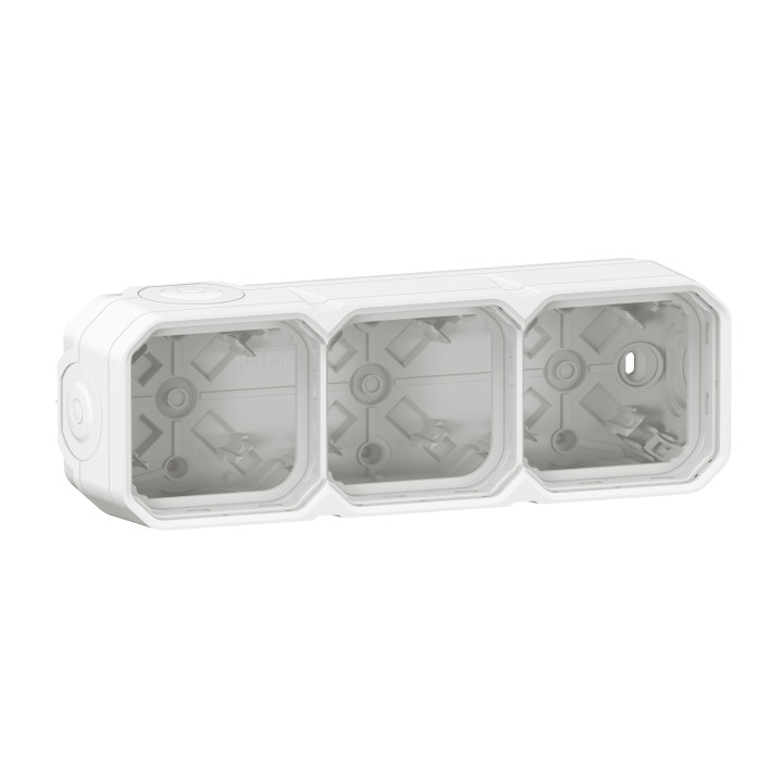 Legrand Plexo - Boîtier saillie étanche composable - 3 postes - horizontal/vertical - sans cloison - blanc - Réf : 069688L