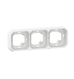 Legrand - Plexo - Support plaque étanche - Encastré - 3 postes - Horizontal ou vertical - Blanc - Réf : 069698L