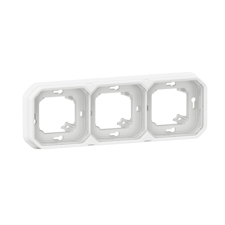nche - Encastré - 3 postes - Horizontal ou vertical - Blanc - Réf : 069698L