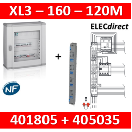 Legrand - Coffret 120 modules - 5 rangées de 24M + peigne vertical tétra 4P - XL3 160 - 401805+405035