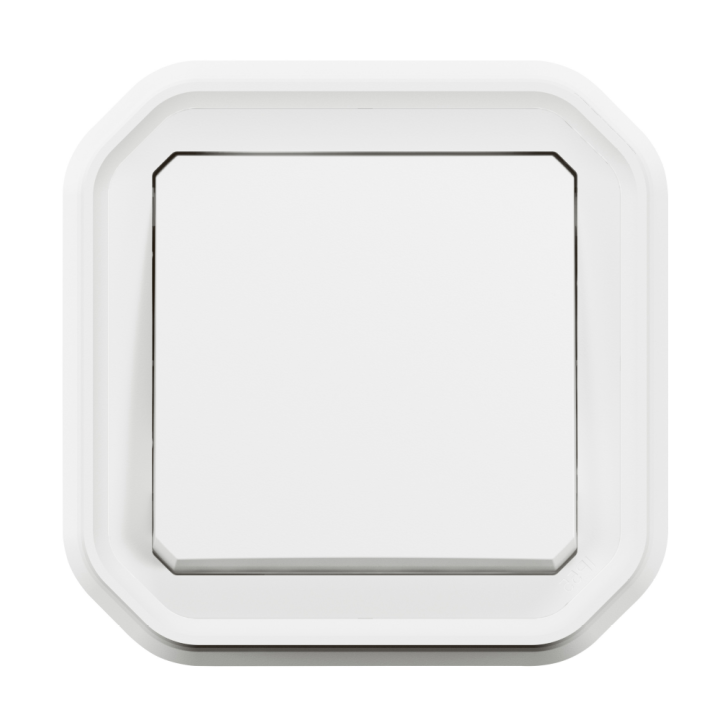 Legrand - Plexo - Poussoir - 10A - 250V - encastré - étanche - IP55/IK08 - Blanc - Réf : 069630L+069692L