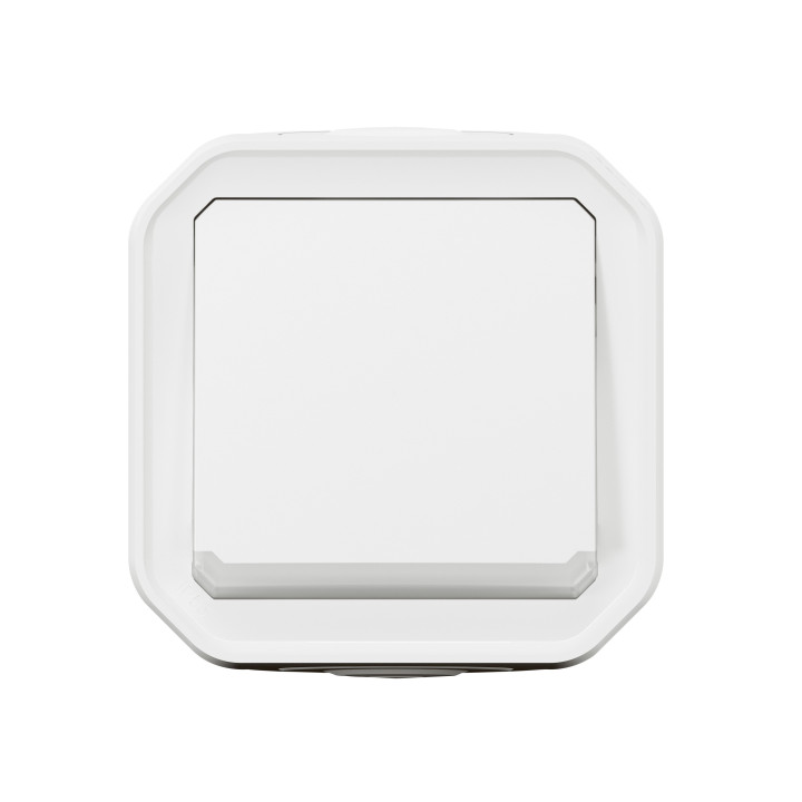 Legrand Plexo - Poussoir NO+NF lumineux - 10A - 250V - saillie - étanche - IP55/IK08 - Blanc - Réf : 069616L+069689L