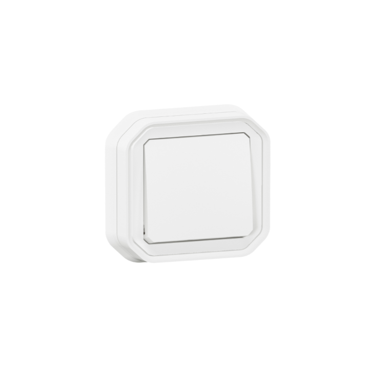 Legrand - Plexo - Poussoir - 10A - 250V - encastré - étanche - IP55/IK08 - Blanc - Réf : 069630L+069692L