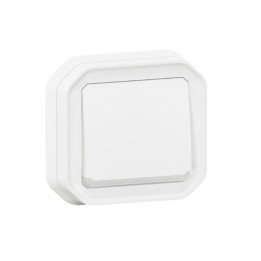 Legrand - Plexo - Poussoir NO+NF lumineux - 10A - 250V - encastré - étanche - IP55/IK08 - Blanc - Réf : 069616L+069692L