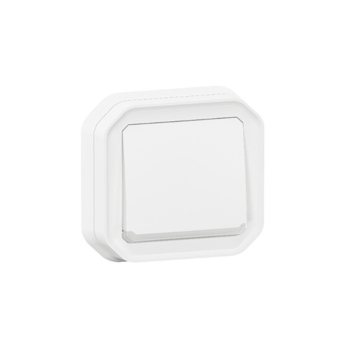 Legrand - Plexo - Poussoir NO+NF lumineux - 10A - 250V - encastré - étanche - IP55/IK08 - Blanc - Réf : 069616L+069692L