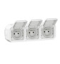 Legrand Plexo - Triple prise 2P+T - 16A - 230V - saillie - précâblée - horizontale - IP55/IK07 - Réf : 069644L+069688L