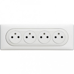 Legrand - Céliane 2024 - Quadruple prise de courant - Blanc - COMPLET - Réf : 080253 + CM0114 + CB0114 + CP0011