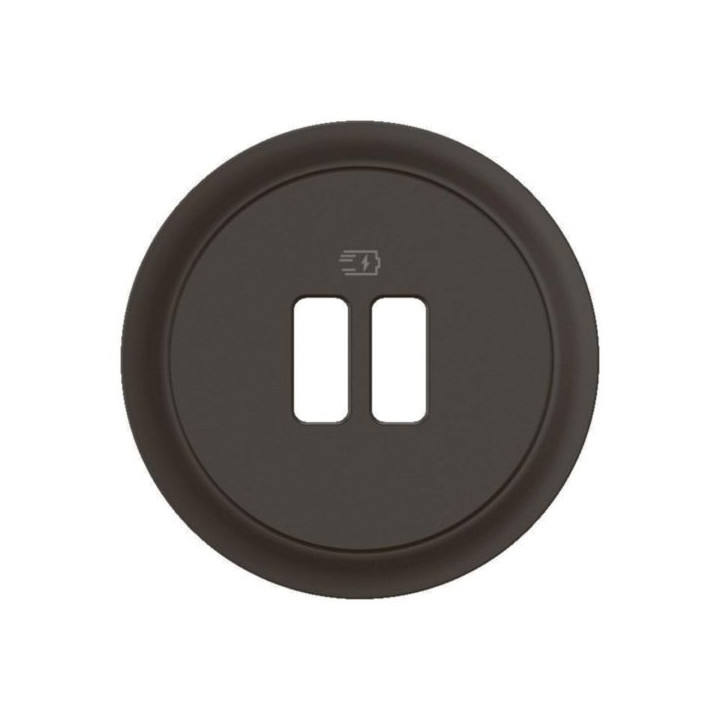 Legrand - Céliane 2024 - Enjoliveur pour prise double USB - Noir - Réf : CN0154