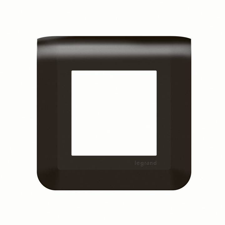 Legrand - Plaque de finition Mosaic 1 poste - 2 modules - Noir mat - Réf : 079042L